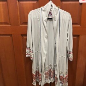 Johnny Was long, light weight, duster. Large